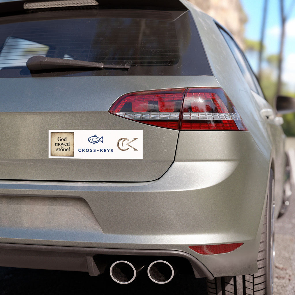 Cross-Keys Car Magnet God Moved the Stone