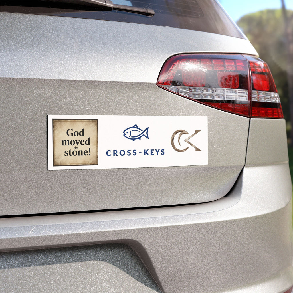 Cross-Keys Car Magnet God Moved the Stone