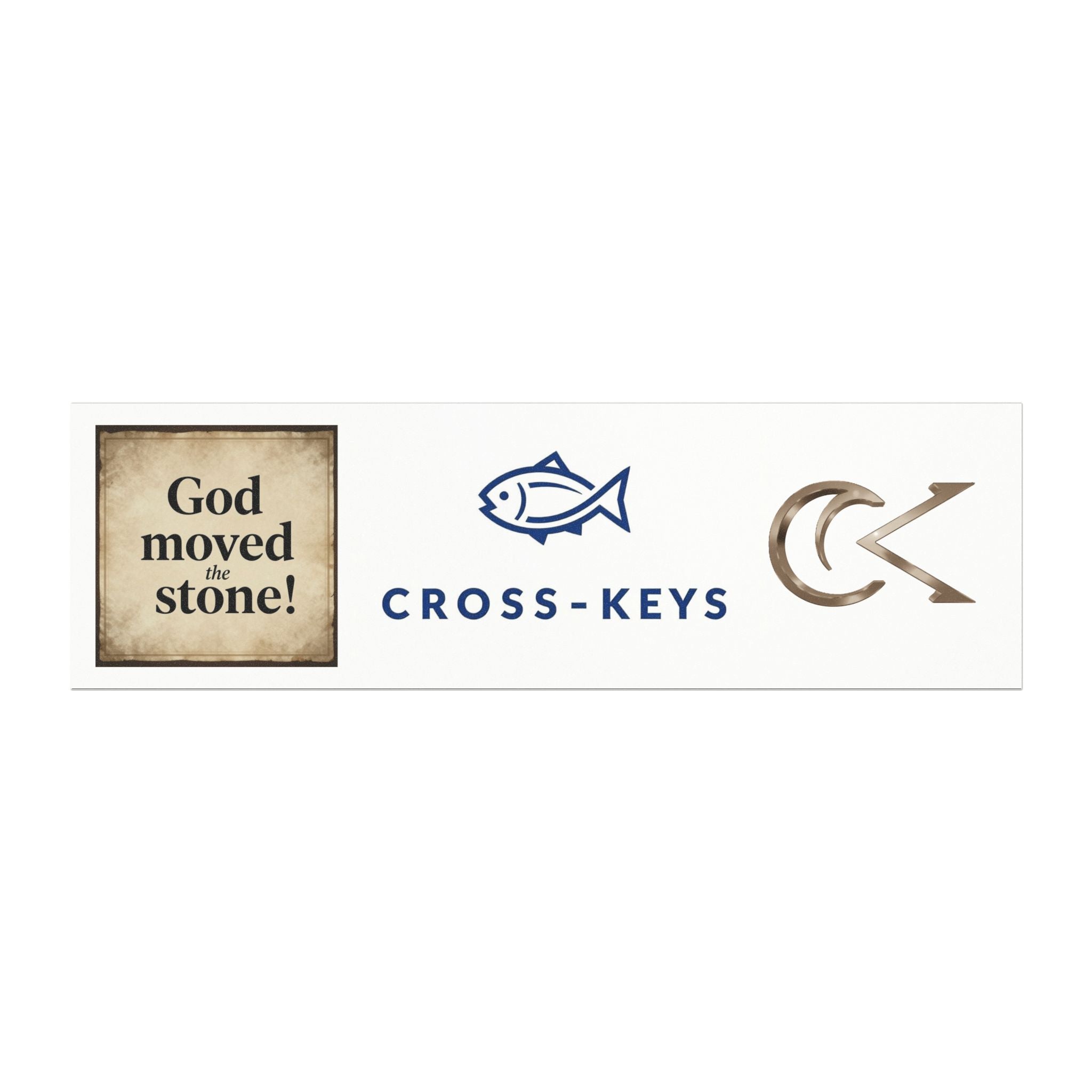 Cross-Keys Car Magnet God Moved the Stone